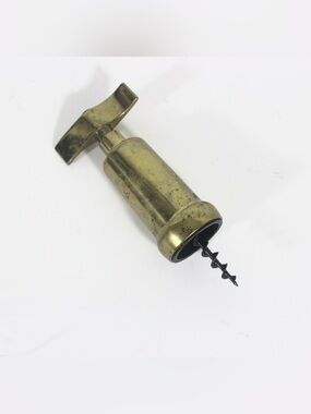 Vintage Italian Brass Corkscrew, Wine Opener, Bar Tool, Screw Pull, Wine Key